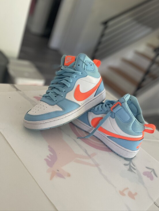 Nike Other - Nike Mid-Top Sneakers in Aqua Blue & Neon Orange